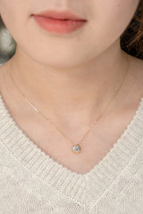 1.106 Carat Round Lab Grown Diamond Necklace In 18K Yellow Gold