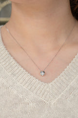 0.608 Carat Round Lab Grown Diamond Necklace In 18K White Gold