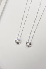 1.072 Carat Round Lab Grown Diamond Necklace In 18K White Gold