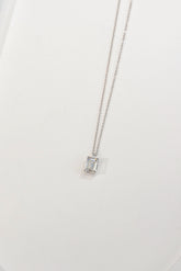 1 Carat Emerald Cut Lab Grown Diamond Necklace