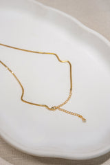 Snake Chain With Round Natural Diamond Necklace