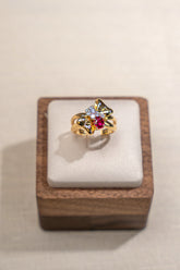 Red Gemstone&Natural Diamond Rind