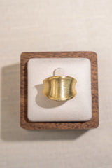 Italy Sliver 925 Textured Ring Gold Color