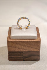 Two-tone Spring Ring In 18K Yellow&White Gold
