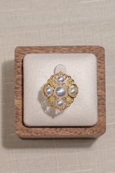 4-6.5mm Akoya Pearl Ring In 18K Yellow Gold