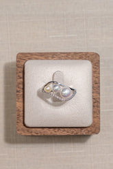 3.5-6.5mm Akoya Pearl Ring In Platinum 900