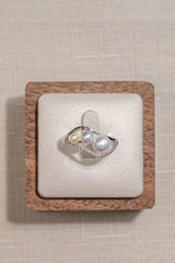 3.5-6.5mm Akoya Pearl Ring In Platinum 900