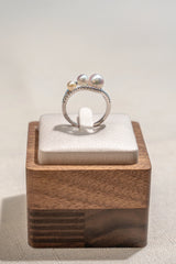 3.5-6.5mm Akoya Pearl Ring In Platinum 900