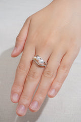 3.5-6.5mm Akoya Pearl Ring In Platinum 900