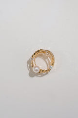 3-6mm Akoya Pearl Spring Pinky Ring