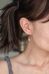 Three-color Gold Stud Earrings