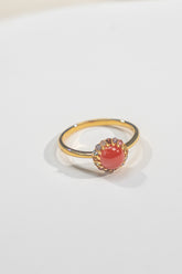 Coral & Diamond Ring