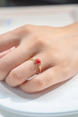 Coral & Diamond Ring