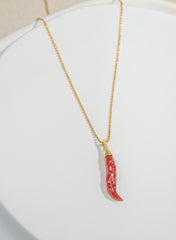 Chili pepper shape Coral Neaclace