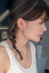 8mm Akoya Cultured Pearl Diamond Earrings