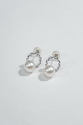 8mm Akoya Cultured Pearl Diamond Earrings