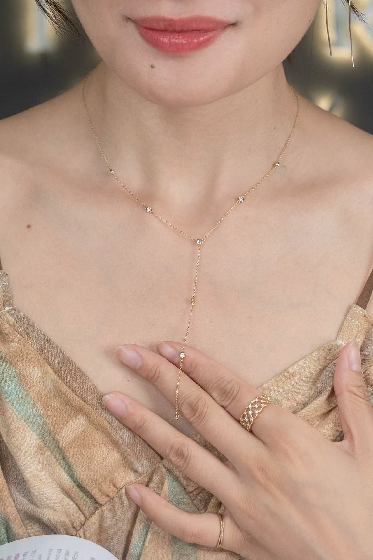 Diamond Y-Style Necklace