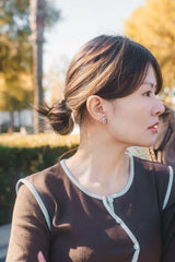 0.61 Carat Butterfly Bow Stud Earrings In 18K White Gold