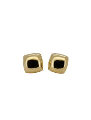 Cube Gold Stud Earrings