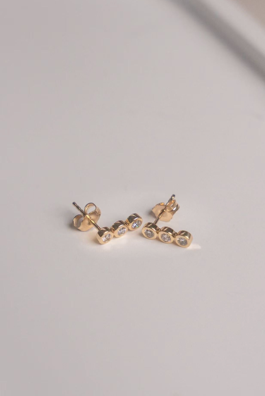 Bezel Post Lab Grown Diamond Stud Earrings