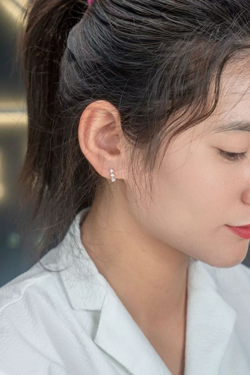 Bezel Post Lab Grown Diamond Stud Earrings