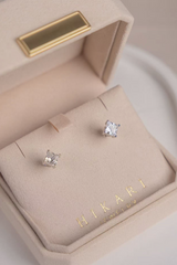 2 Carat Total Square Lab Grown Diamond Stud Earrings