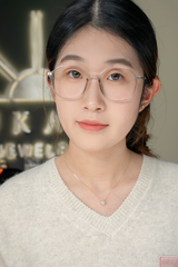 1.106 Carat Round Lab Grown Diamond Necklace In 18K Yellow Gold