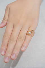 3-6mm Akoya Pearl Spring Pinky Ring