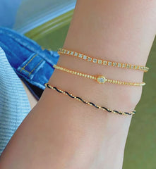 Red String Bracelet  18K Yellow Gold  14+3cm