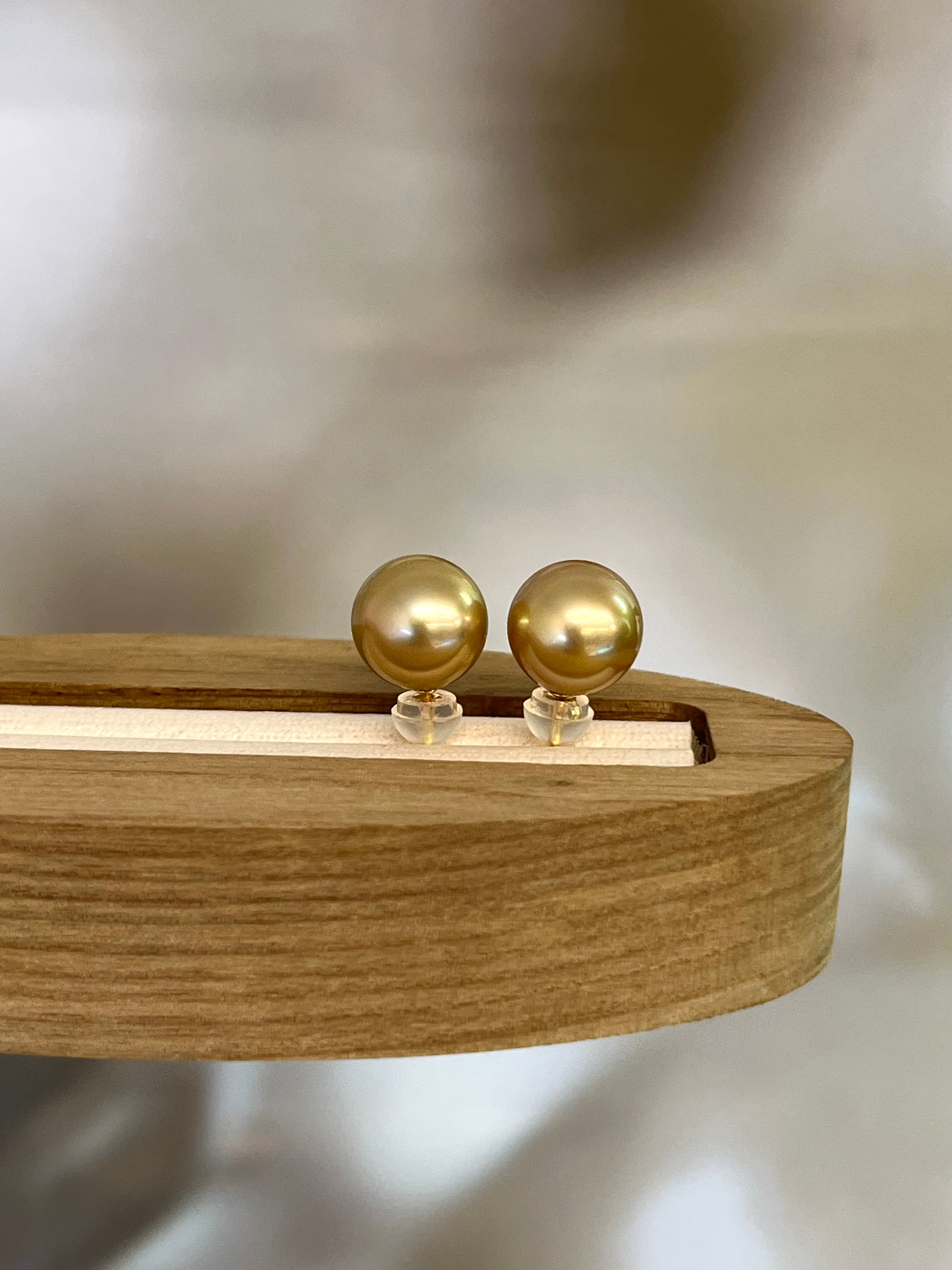 Golden South Sea Cultured Pearl Earrings