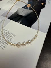 4.5-7.5mm Akoya+1mmKeshi Necklet，40+5cm，In 18K Yellow Gold，4.1g