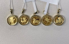 24K+18K Gold Coin, Diameter:13.7mm, 2.5g