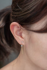 Lab Grown Diamond，“u chain” dangle post