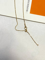 0.89 Carat Total 9PCS Lab Grown Diamond Necklace In 18K Yellow Gold