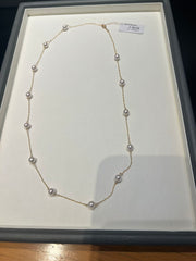 【MIKIMOTO】Akoya Cultured Pearl  Station Necklace
