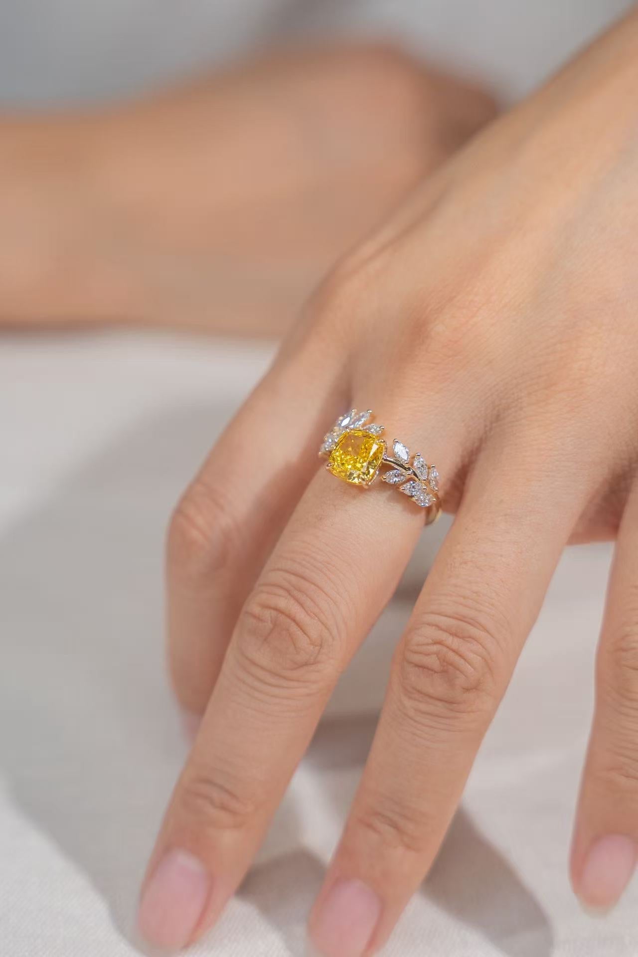 2.29 Carat Cushion-shaped Lab Grown Diamond Ring