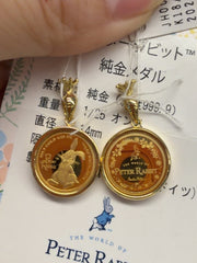 24K+18K Peter Rabbit Gold Coin, Diameter:15.7mm, 3.6g
