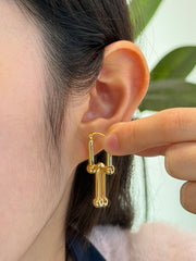 18K Yellow Gold Two-way Earrings