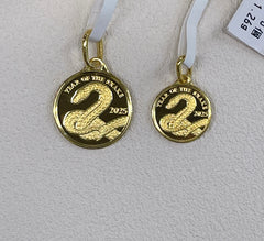 24K Snake Gold Coin, Diameter:12mm, 1.26g