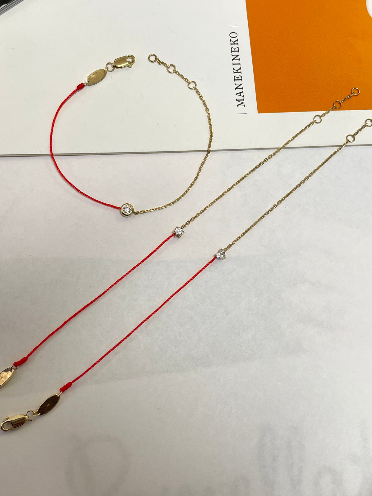 Red Line 0.1CT Diamond Bracelet In 18K Yellow Gold