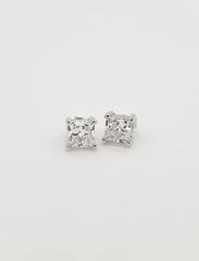 2 Carat Total Square Lab Grown Diamond Stud Earrings