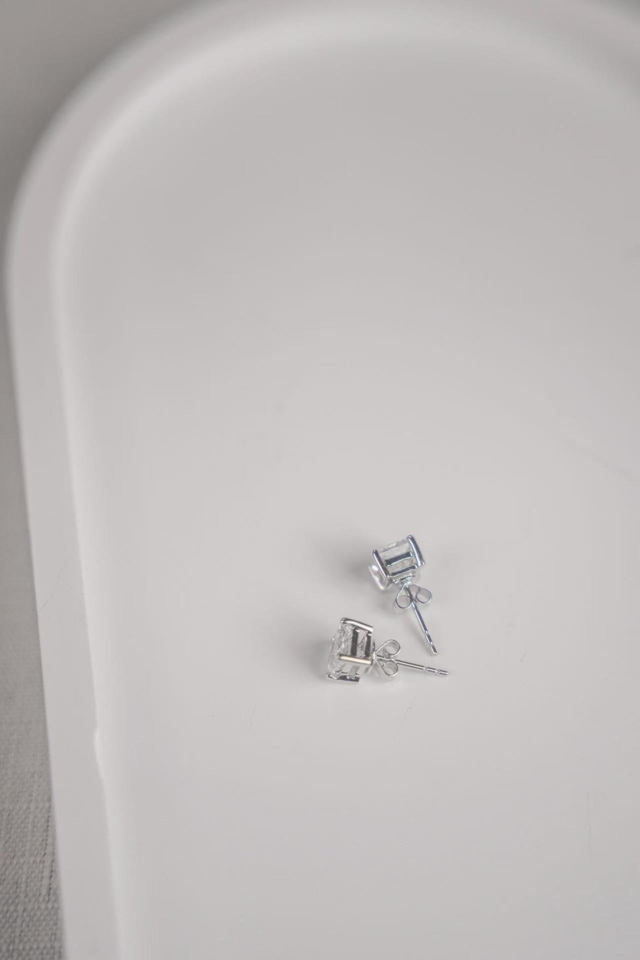 Square Diamond Ear Studs