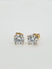 4 Carat Total Round Lab-Grown Diamond Stud Earrings