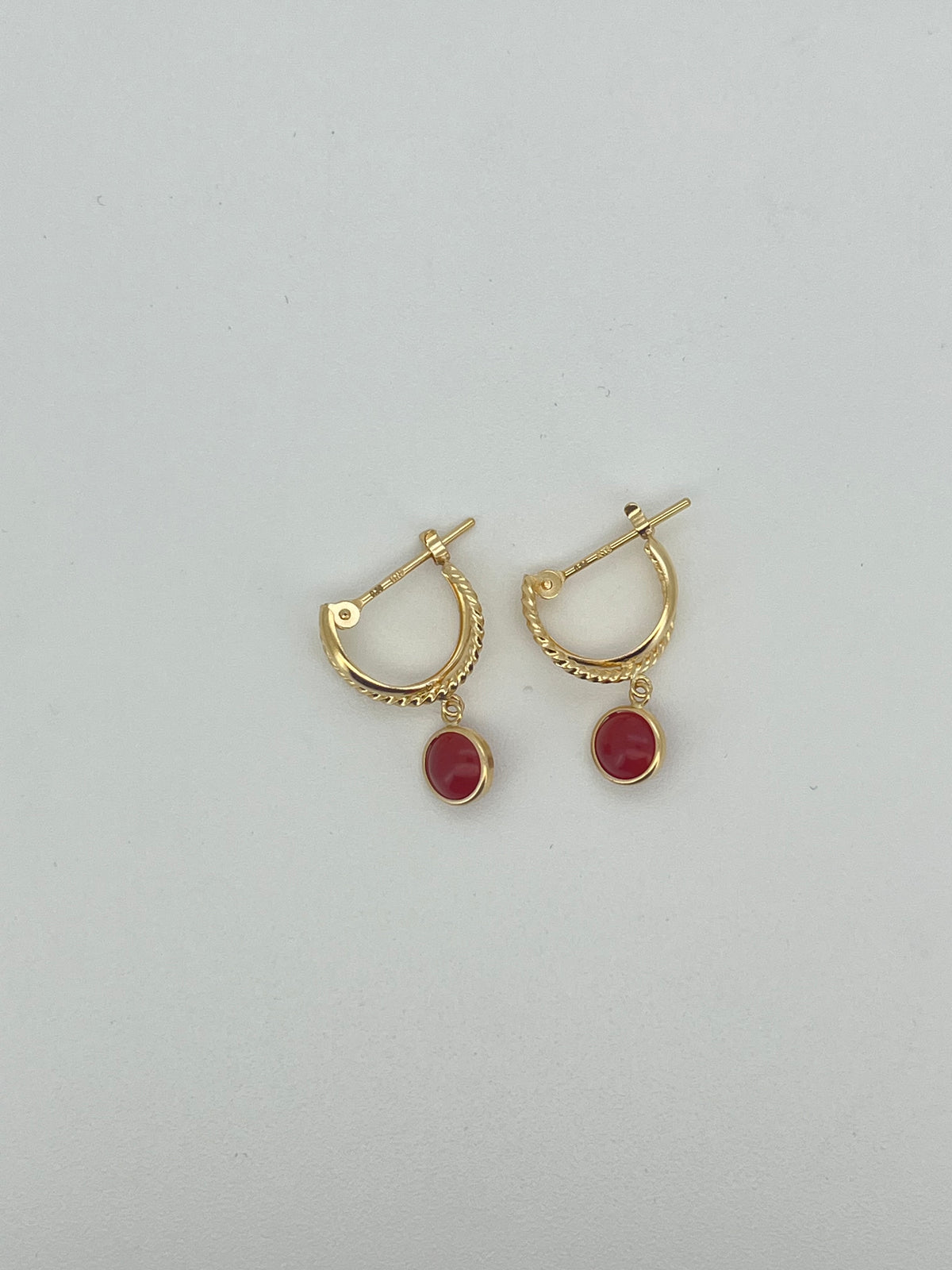 Double Circle Coral Stud Earrings