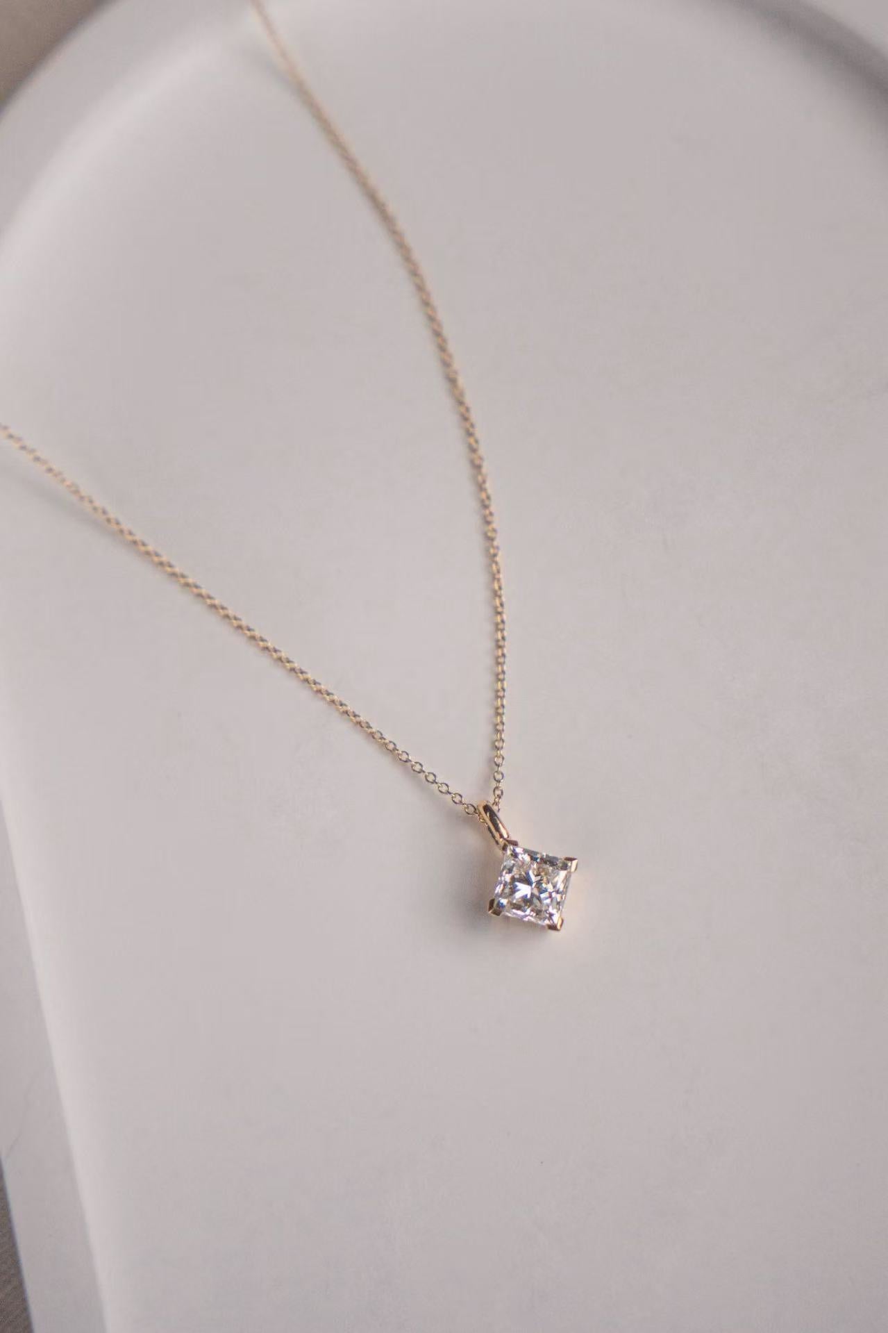 Square Diamond Necklace