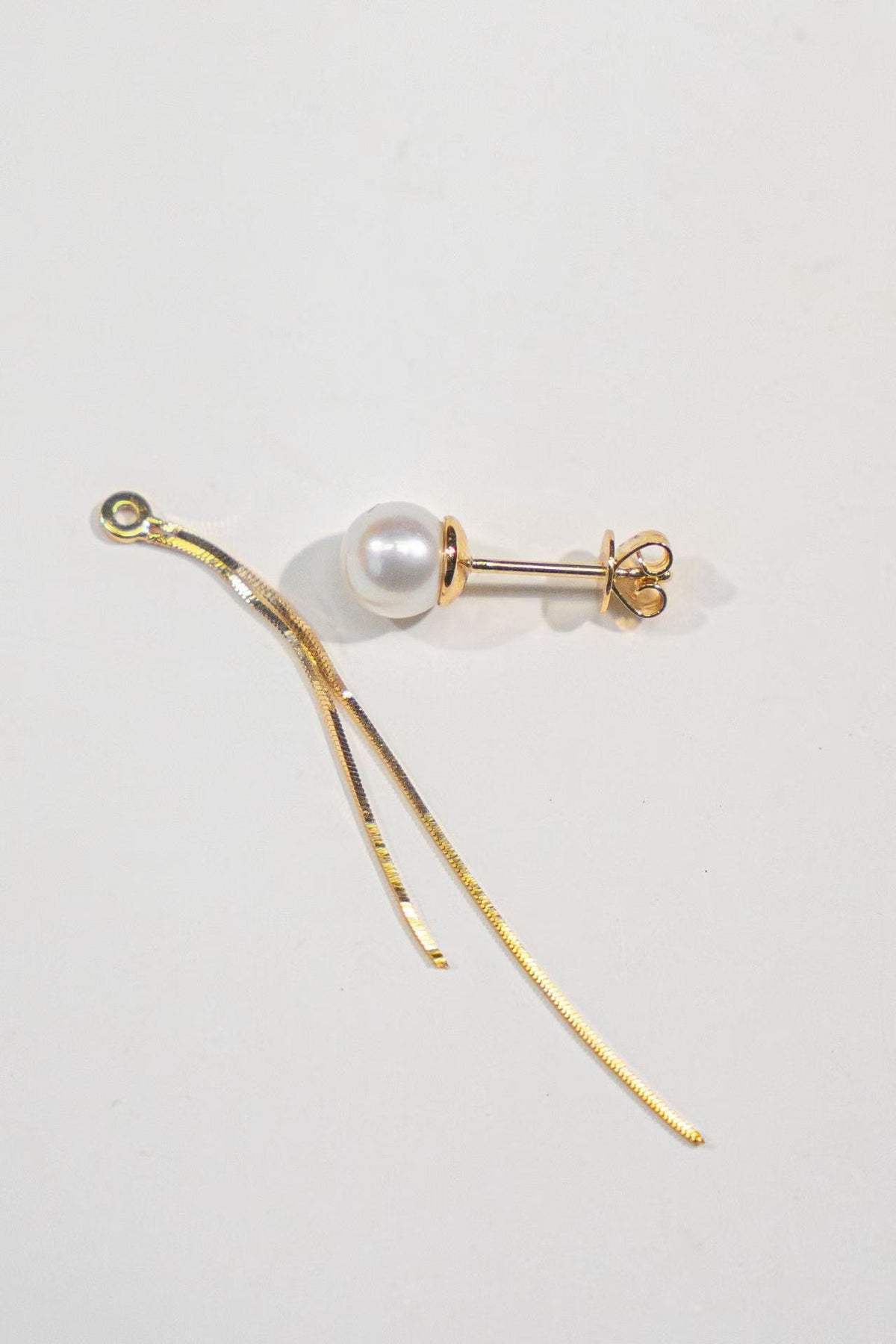 6-6.5mm Akoya Cultured Pearl With Snake Chain Earrings