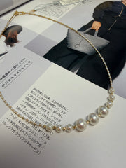 4.5-7.5mm Akoya+1mmKeshi Necklet，40+5cm，In 18K Yellow Gold，4.1g