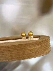 Golden South Sea Cultured Pearl Earrings  in 18K Yellow Gold