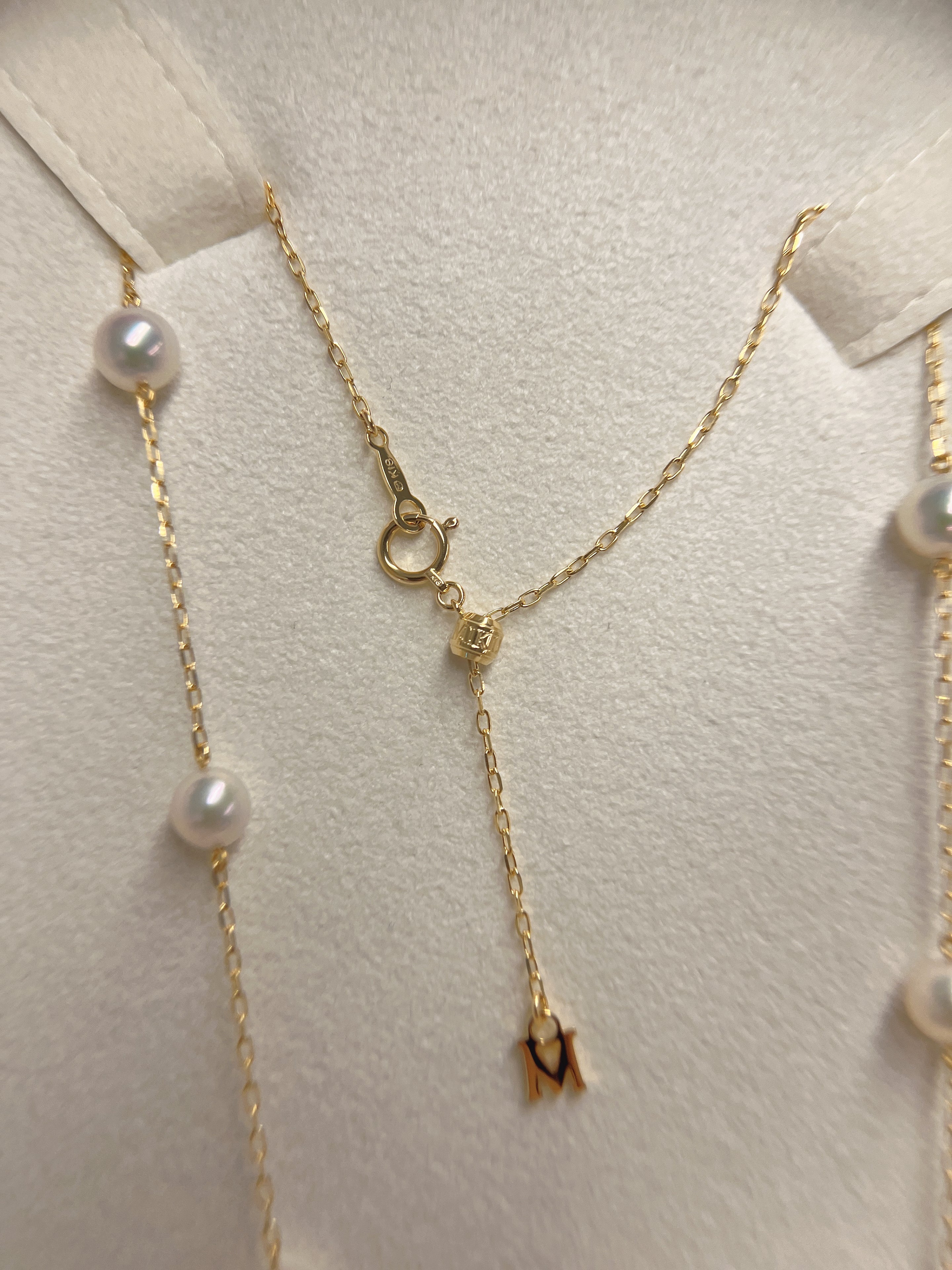 【MIKIMOTO】Akoya Cultured Pearl  Station Necklace