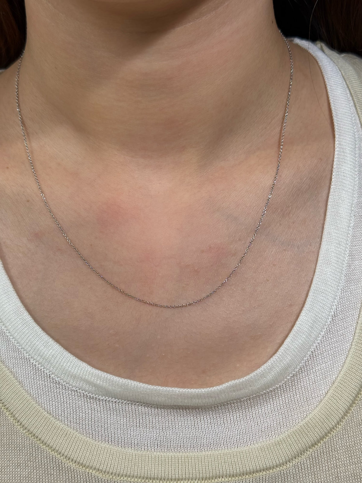 Plain White Gold Necklace